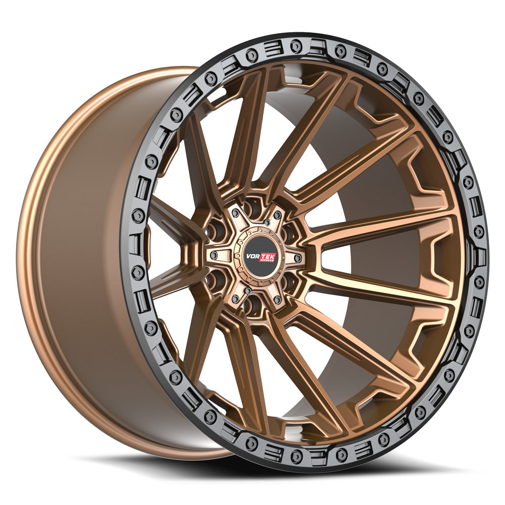 22x12 Vortek VRT-601 Matte Bronze With Black Bead Ring Wheel 6x135/6x5.5 (-44mm)