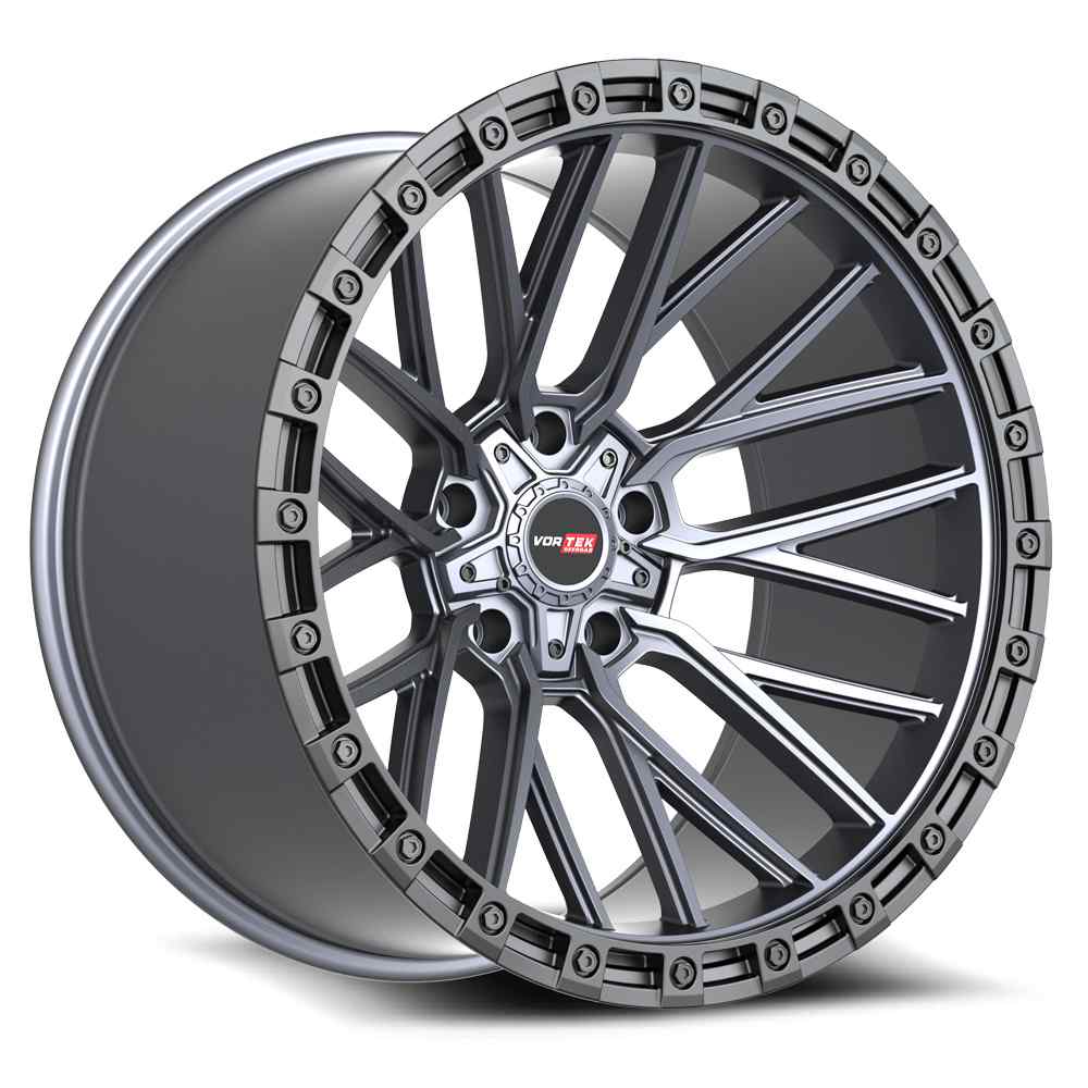 Vortek VRT-608 APOLLO 17x9 5x127 5x139.7 0 Cb 78.1 Matte Titanium With Black Bead Ring