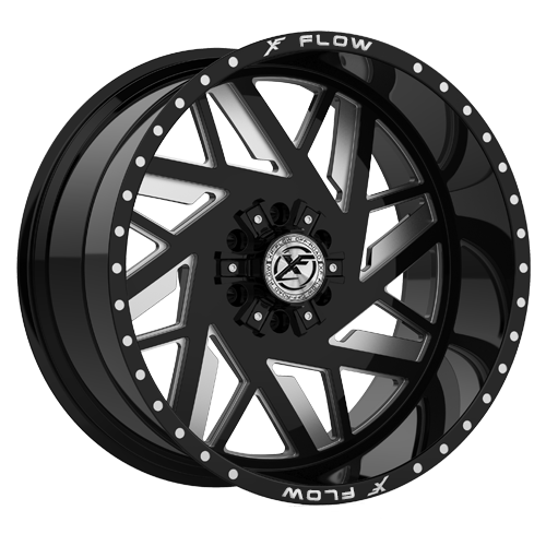 20x10 XFX Flow XFX-306 Gloss Black & Milled Wheel 5x4.5/5x5 (-24mm)