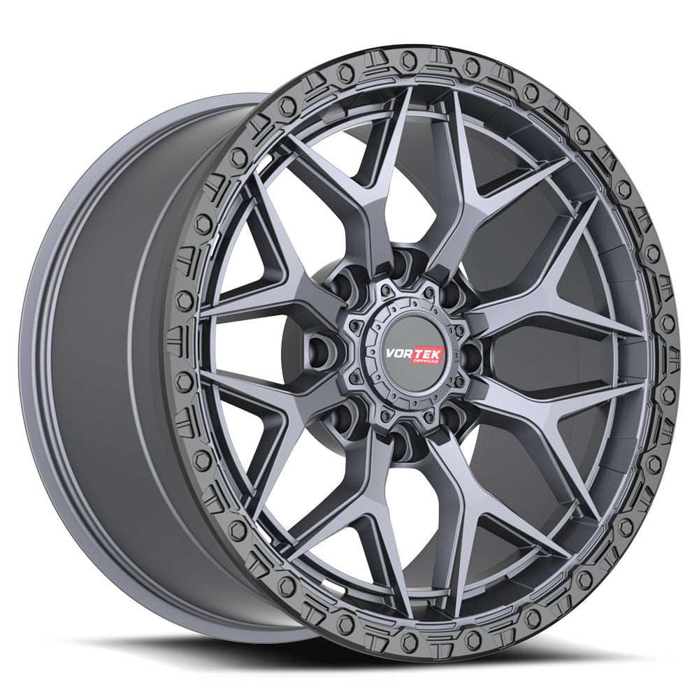 20x12 Vortek VRT-603 Matte Titanium With Black Bead Ring Wheel Blank (-44mm)