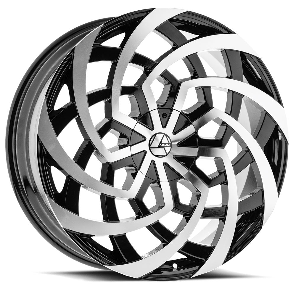 28x9.5 Azara AZA-521 Gloss Black & Machined Wheel Blank (15mm)