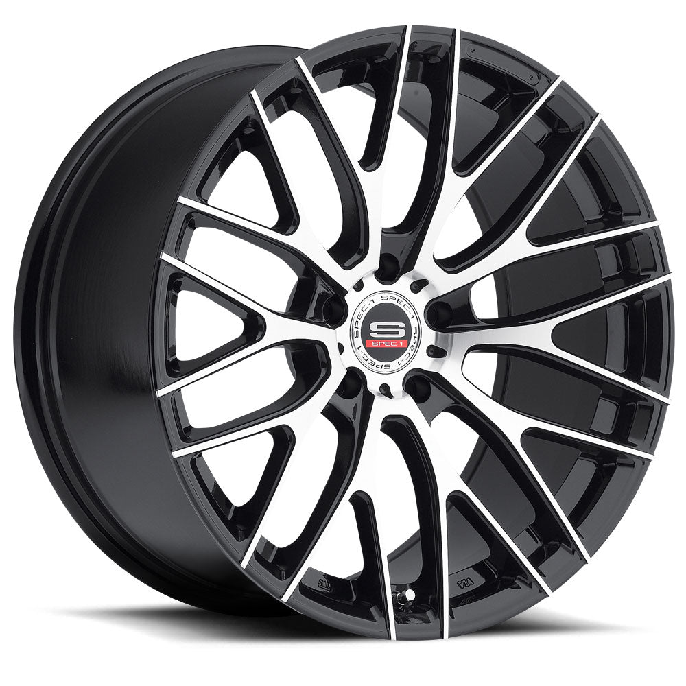 18x8 Spec-1 SP-6 Gloss Black & Machined Wheel Blank (22mm)