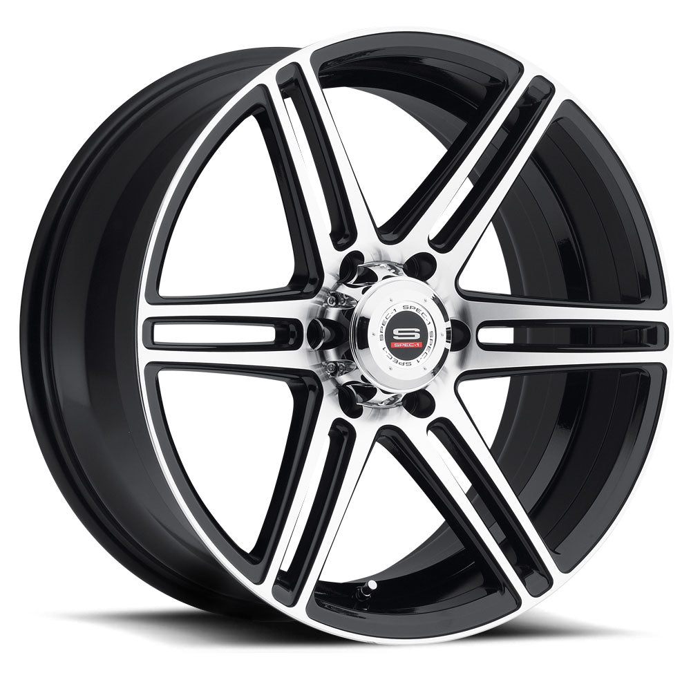 20x9 Spec-1 SP-22 Gloss Black & Machined Wheel 6x5.5 (25mm)