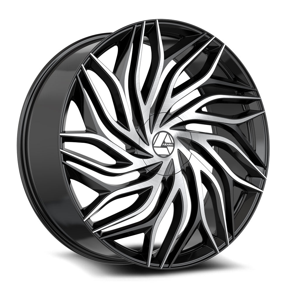 20x8.5 Azara AZA-537 Gloss Black & Machined Wheel 5x4.25/5x4.5 (35mm)