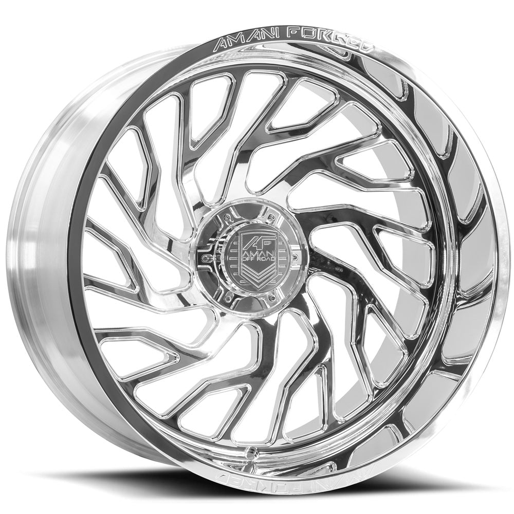 24x14 Amani Arlo-R Polished LEFT DIRECTIONAL Wheel Blank (-76mm)