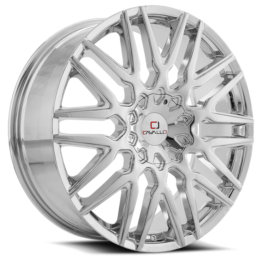 20x8.5 Cavallo CLV-24 Chrome Wheel 5x4.5/5x120 (35mm)