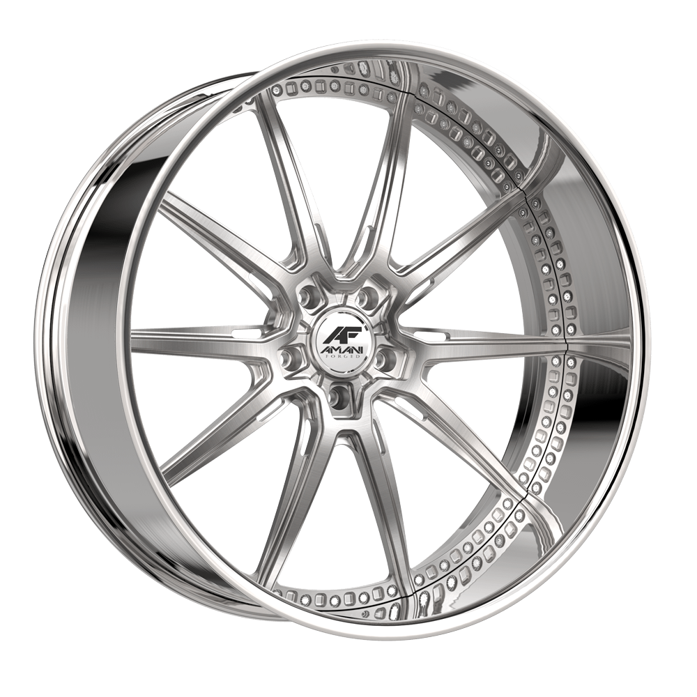 Amani Forged Trackster 24x9 Blank +1 Cb 73.1 Brush Center Chrome Lip Standard Cap Flat Lip 3" Amani Forged Trackster 24x9.5 Blank -12 Cb 73.1 Brush Center Chrome Lip Standard Cap Round Lip 5"