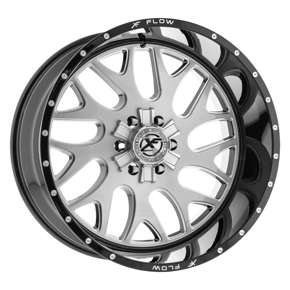 26x14 XFX Flow XFX-301 Brushed & Milled With Black Lip Wheel 5x5/5x5.5 (-76mm)