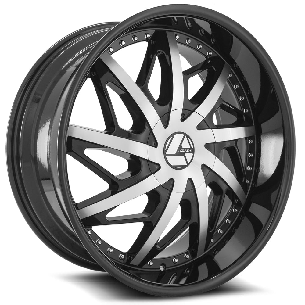 20x8.5 Azara AZA-510 Gloss Black & Machined Wheel 5x110/5x4.5 (35mm)