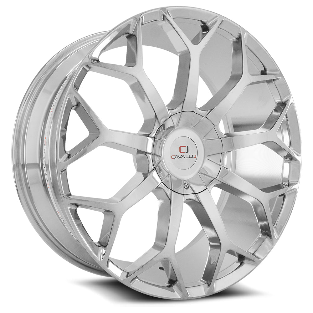 22x9.5 Cavallo CLV-22 Chrome Wheel 6x135/6x5.5 (25mm)