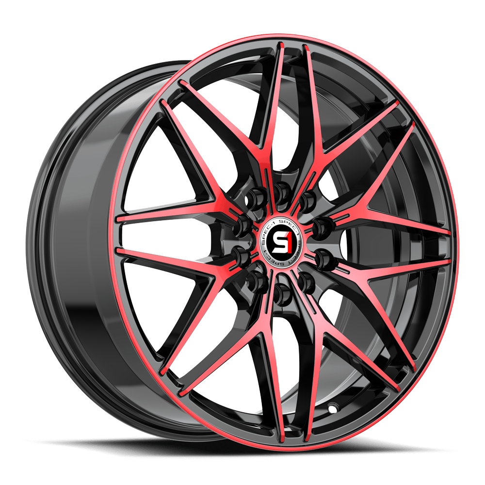 Spec-1 SP-60 17x7.5 5x105 5x114.3 +42 Cb 73.1 Gloss Black & Red Machined