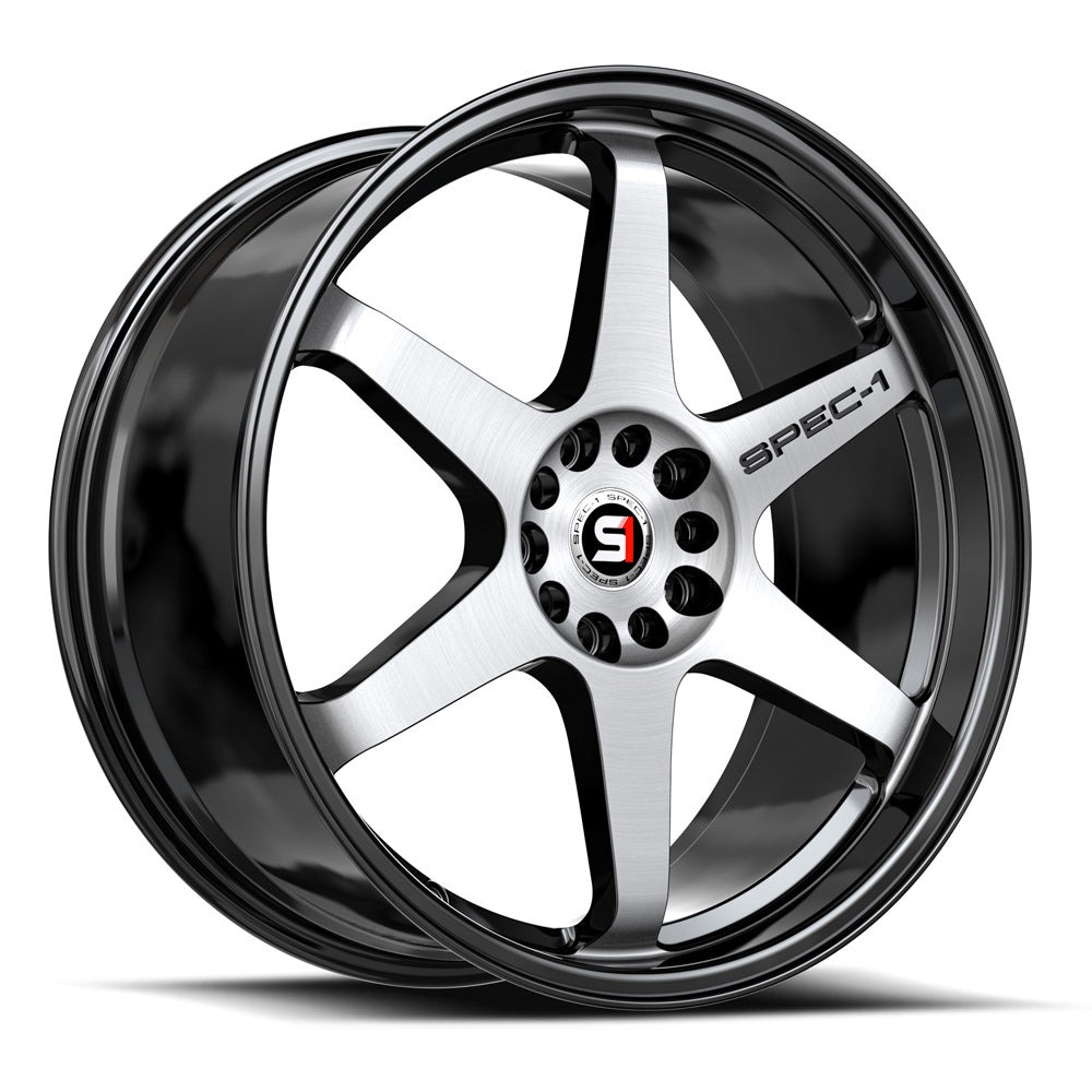 Spec-1 SPT-33 18x8.5 5x112 5x114.3 +38 Cb 73.1 Gloss Black & Machined