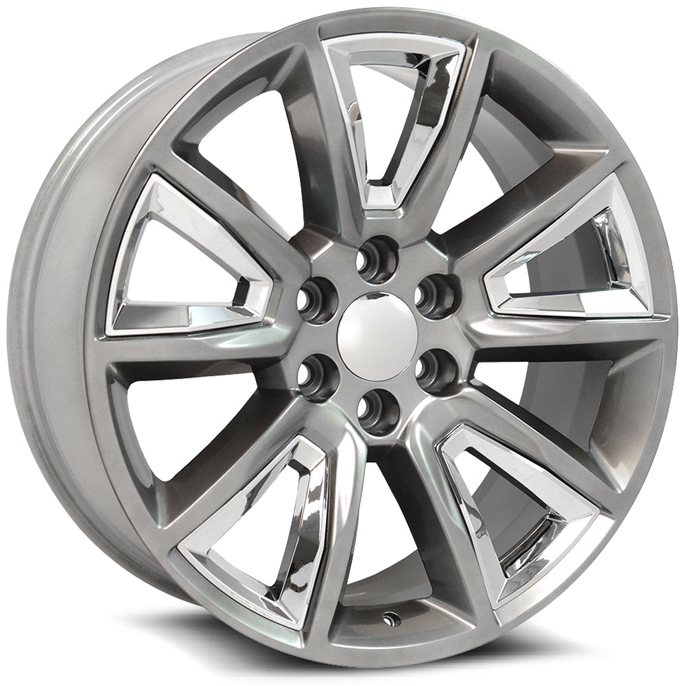 24x10 O.E. Revolution C-08 Silver W/ Chrome Insert Wheel 6x5.5 (31mm)