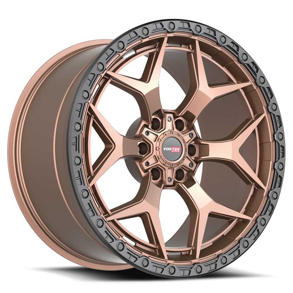 20x10 Vortek VRT-603 Matte Bronze With Black Bead Ring Wheel 6x135/6x5.5 (-24mm)