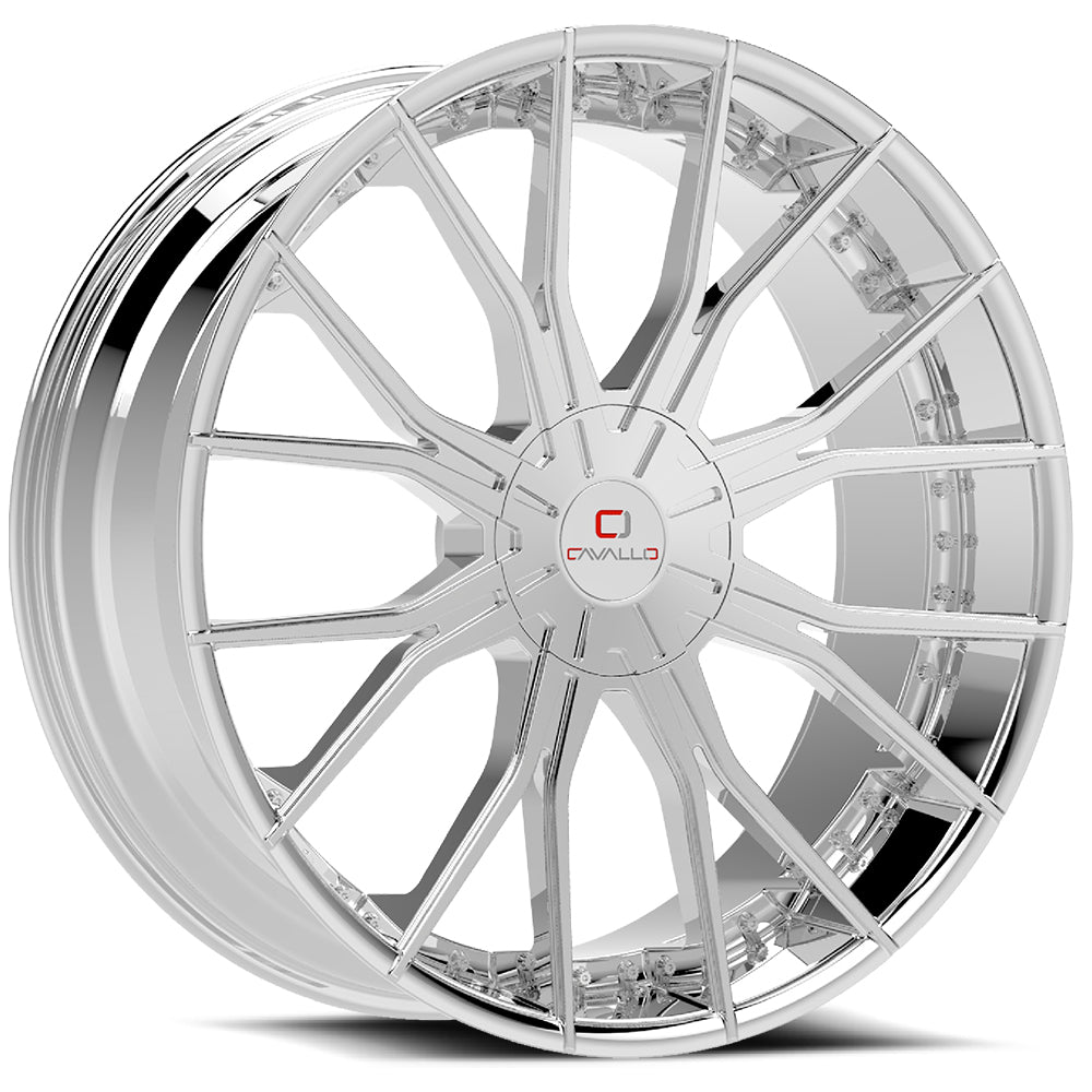 20x8.5 Cavallo CLV-36 Nano Chrome Wheel 5x112/5x4.5 (35mm)