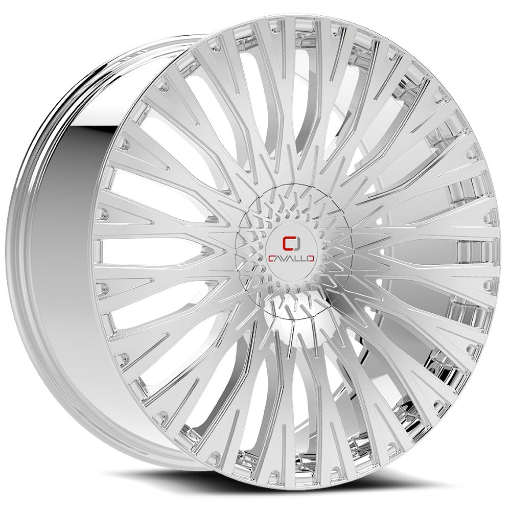 20x8.5 Cavallo CLV-40 Chrome Wheel 5x112/5x4.5 (35mm)