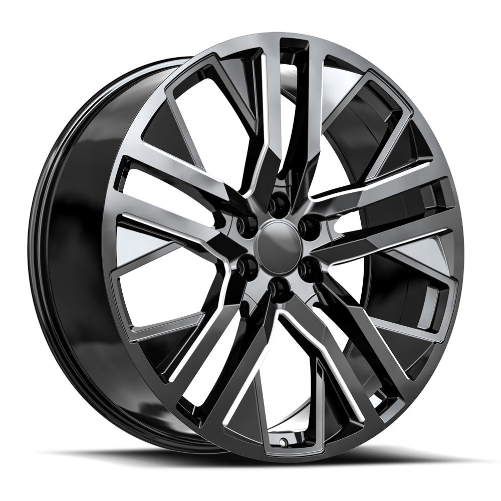 24x10 O.E. Revolution D-36 Gloss Black & Milled Wheel 6x5.5  (31mm)