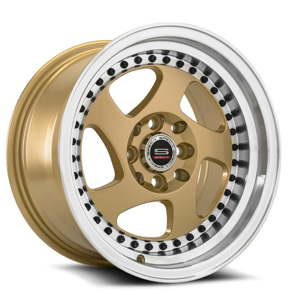 15x8 Spec-1 SPT-20 Gold Wheel 4x100/4x4.5 (20mm)