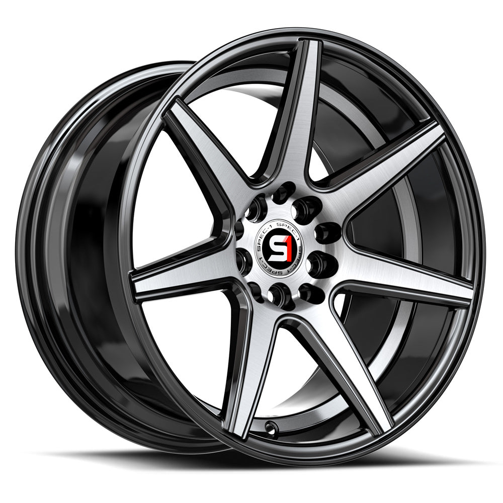 Spec-1 SP-73 17x7.5 5x105 5x114.3 +42 Cb 73.1 Gloss Black Machined & undercut