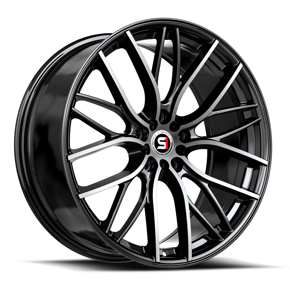 17x8 Spec-1 SP-61 Gloss Black & Machined Wheel 5x105/5x4.5 (42mm)