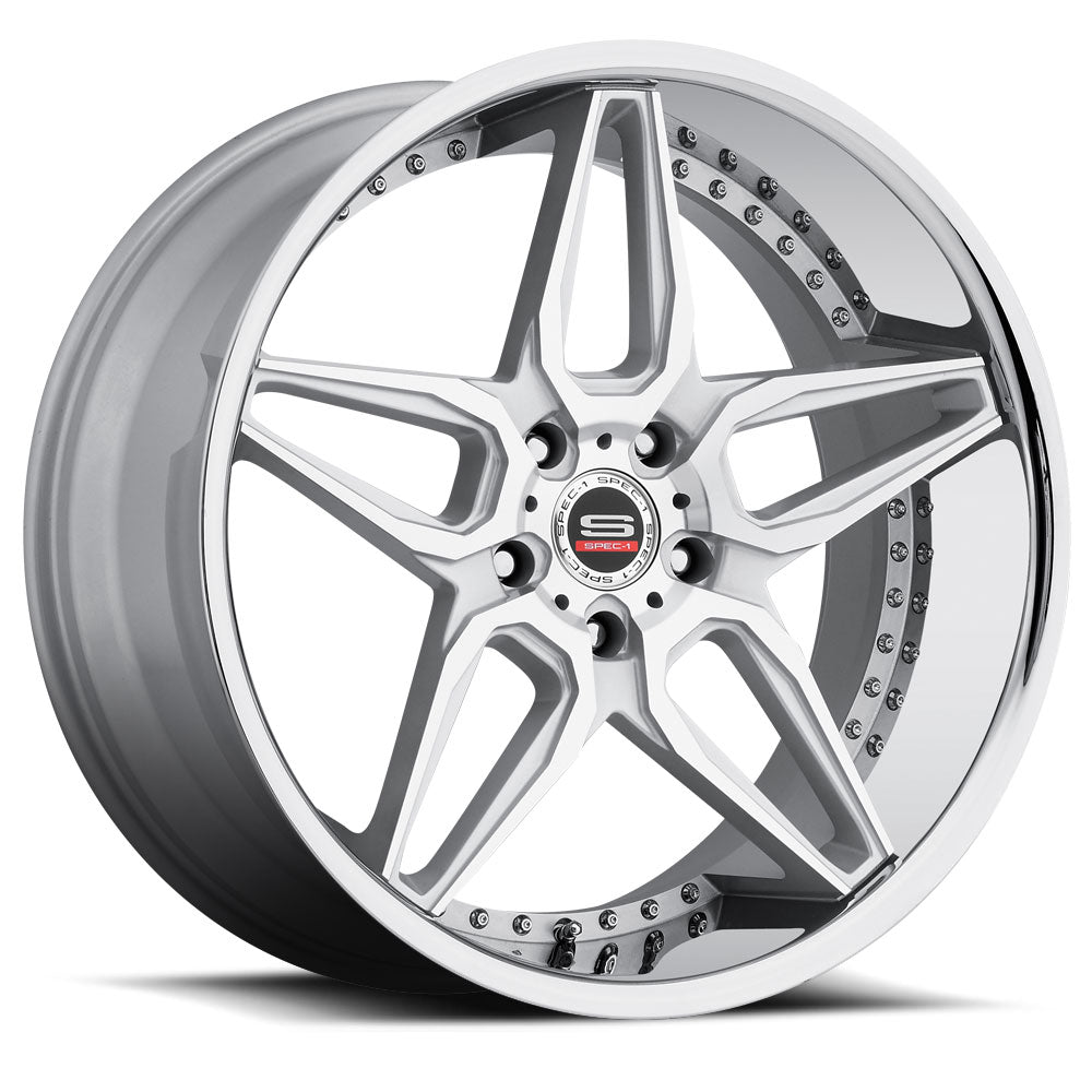 22x9 Spec-1 SSL-301 Silver Machined Wheel 5x4.5 (38mm)