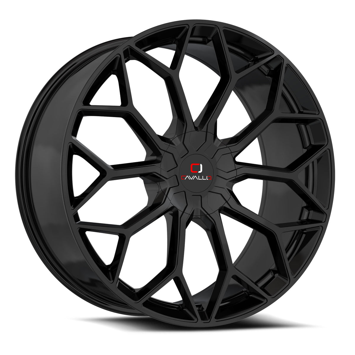 22x8.5 Cavallo CLV-44 Gloss Black Wheel 5x112/5x4.5 (38mm)
