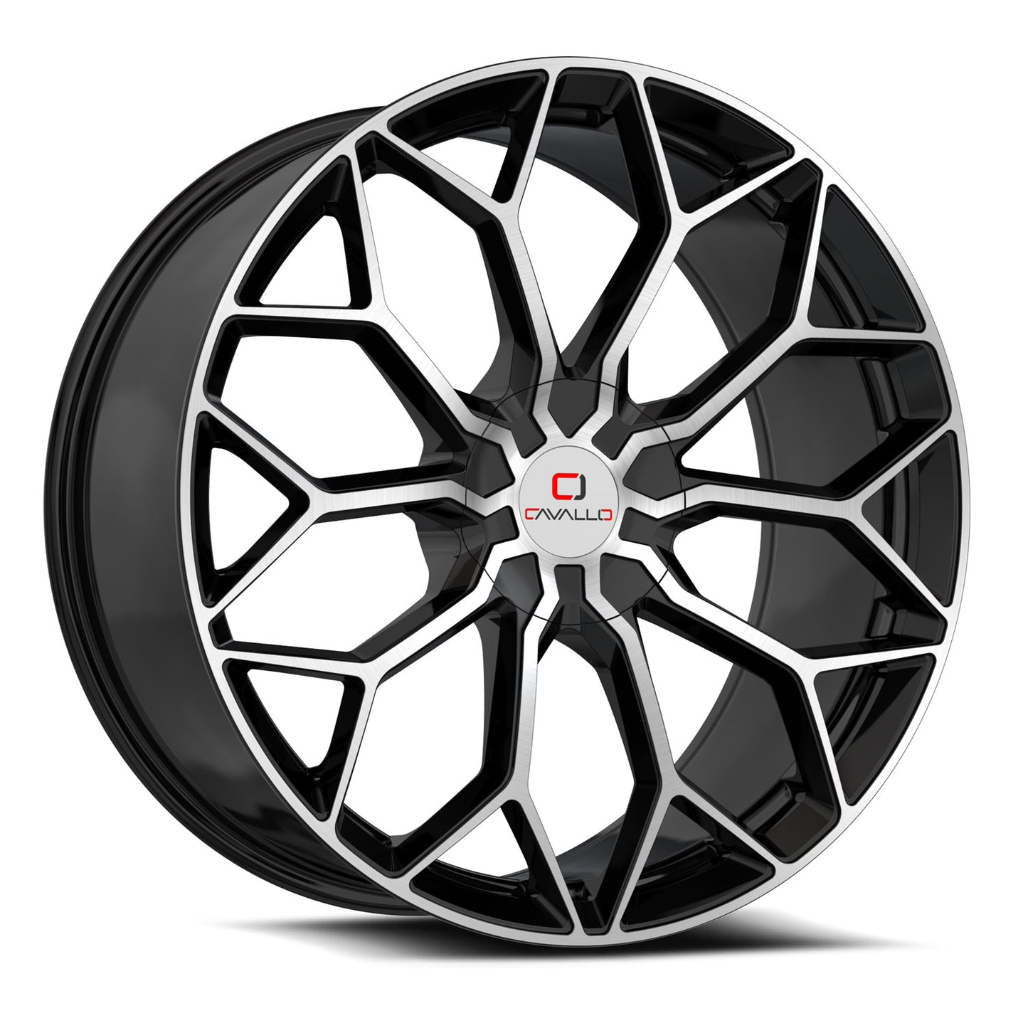 Cavallo CLV-44 22x9.5 5x 6x Blank +35 Cb 106.1Gloss Black & Machined