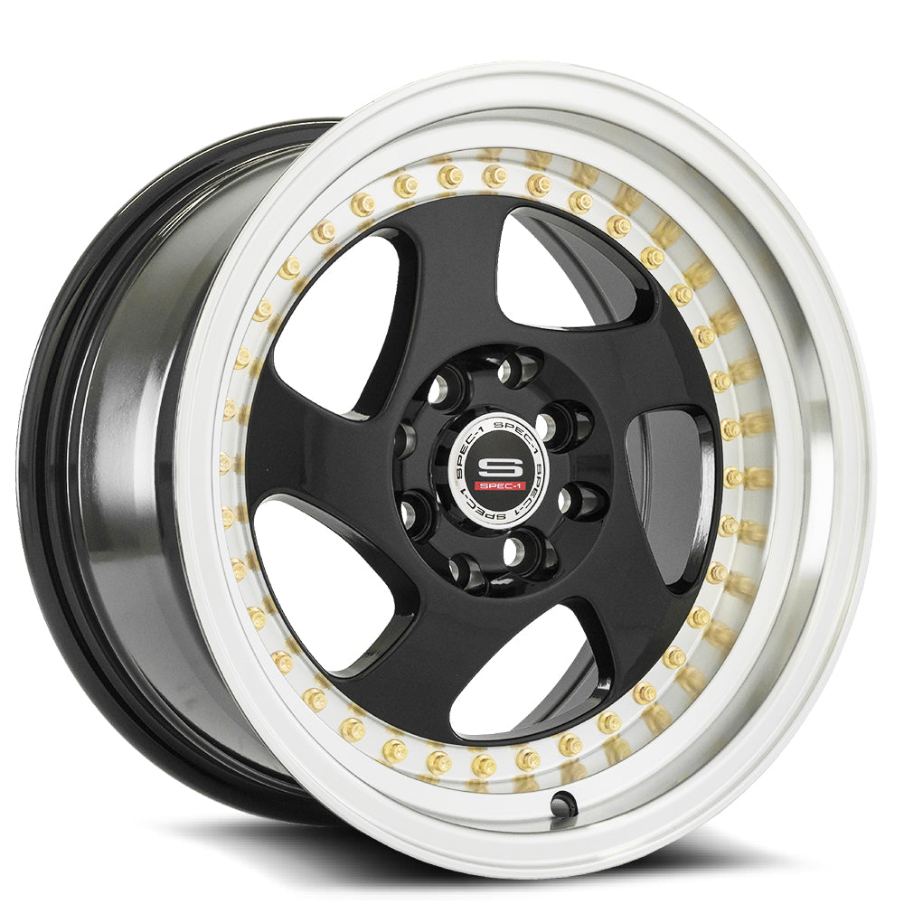 15x8 Spec-1 SPT-20 Gloss Black Machined Wheel 4x100/4x4.5 (20mm)