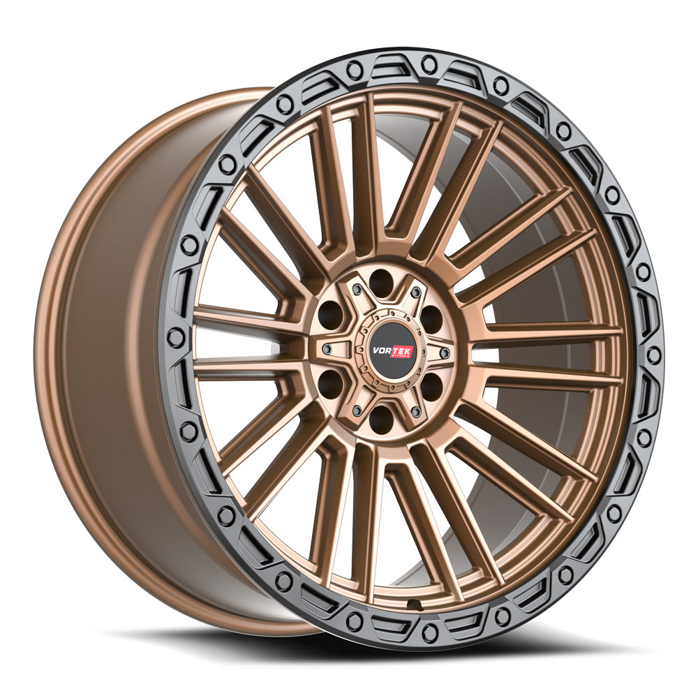 22x10 Vortek VRT-604 Matte Bronze With Black Bead Ring Wheel 6x135/6x5.5 (-18mm)