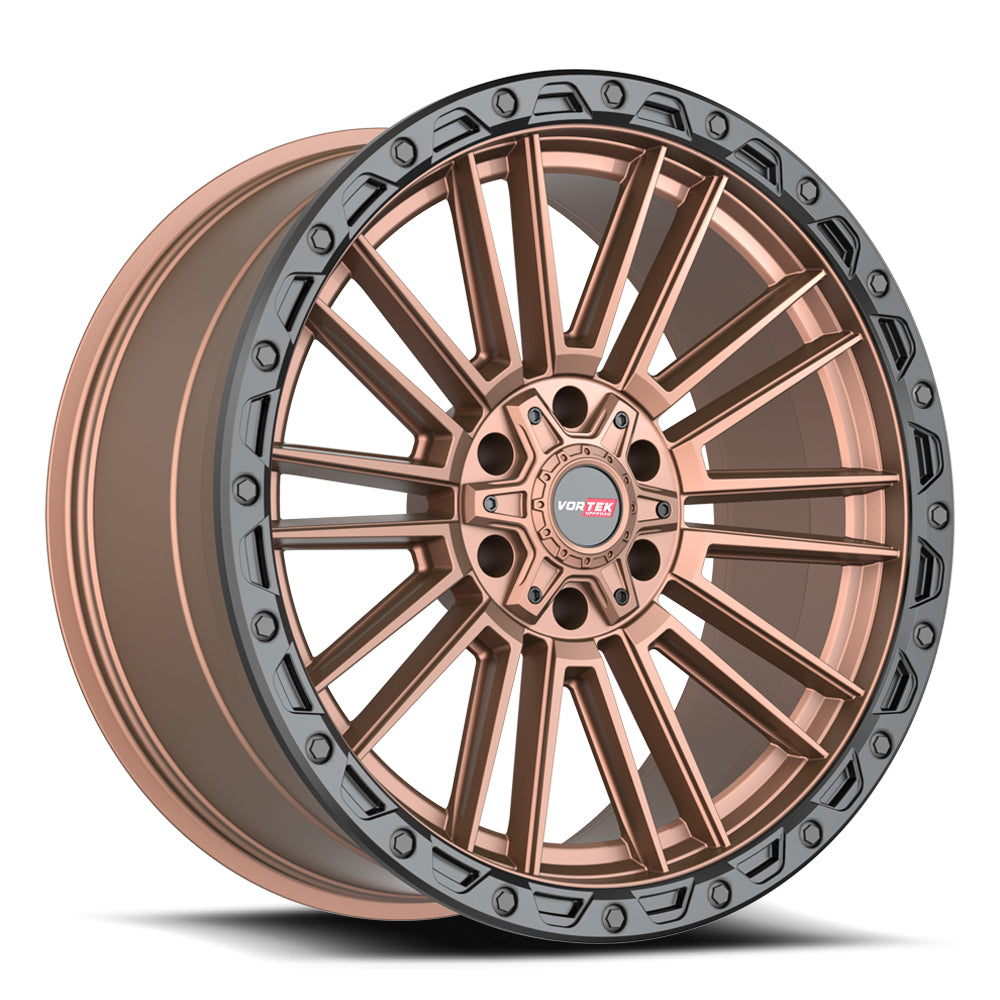 18x9 Vortek VRT-604 Matte Bronze With Black Bead Ring Wheel 6x135/6x5.5 (-12mm)