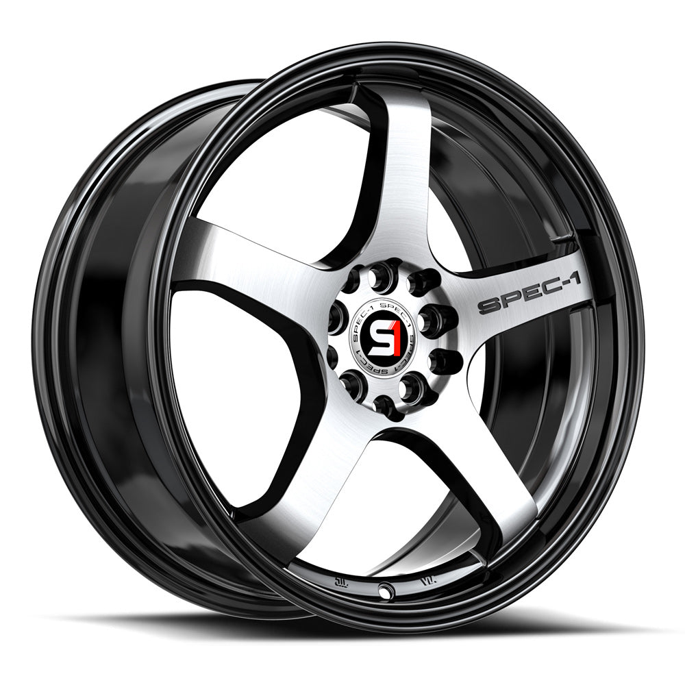 Spec-1 SPT-31 19x8.5 5x100 5x114.3 +38 Cb 73.1 Gloss Black & Machined