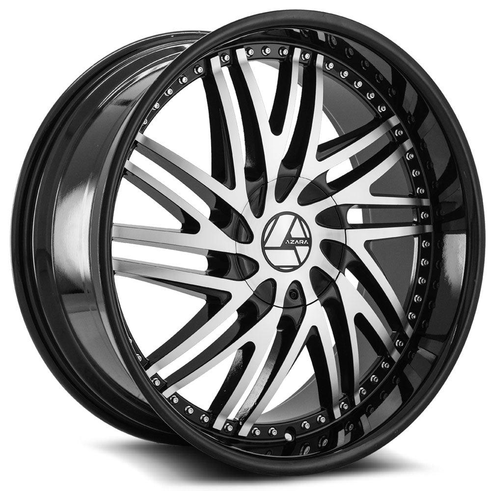 24x9 Azara AZA-509 Gloss Black & Machined Wheel 5x115/5x120 (35mm)