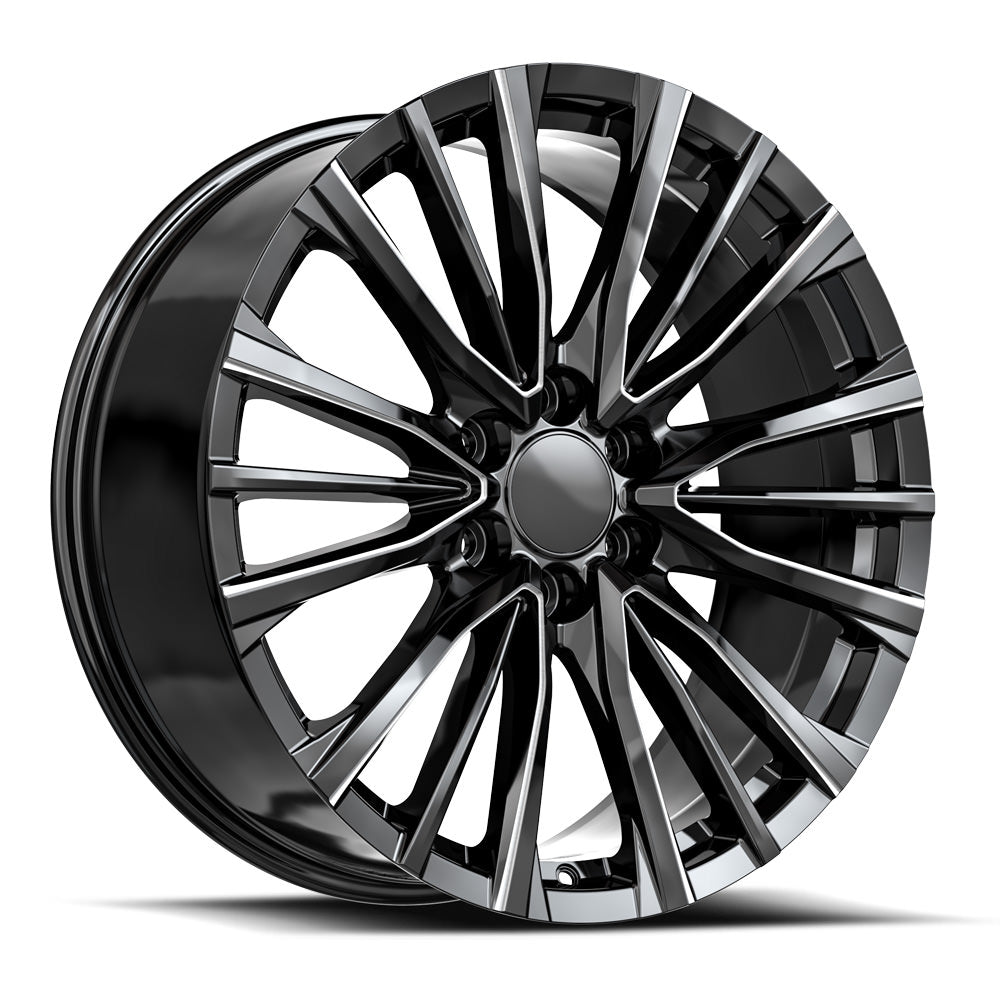 22x9 O.E. Revolution CAD-36 Gloss Black & Milled Wheel 6x5.5 (31mm)