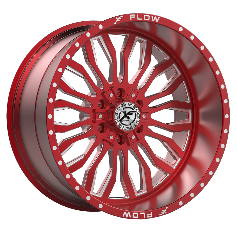 24x12 XFX Flow XFX-305 Red & Milled Wheel 5x5/5x5.5 (-44mm)