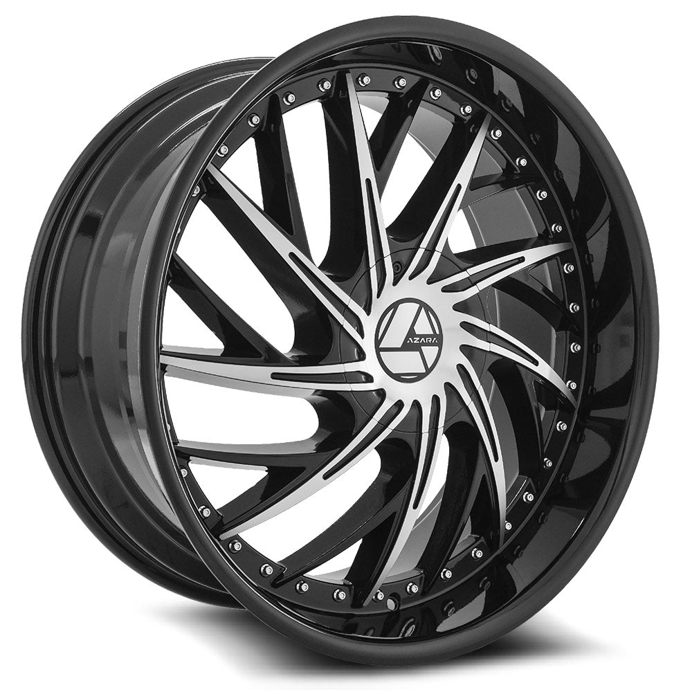 24x9 Azara AZA-516 Gloss Black & Machined Wheel 5x115/5x120 (18mm)