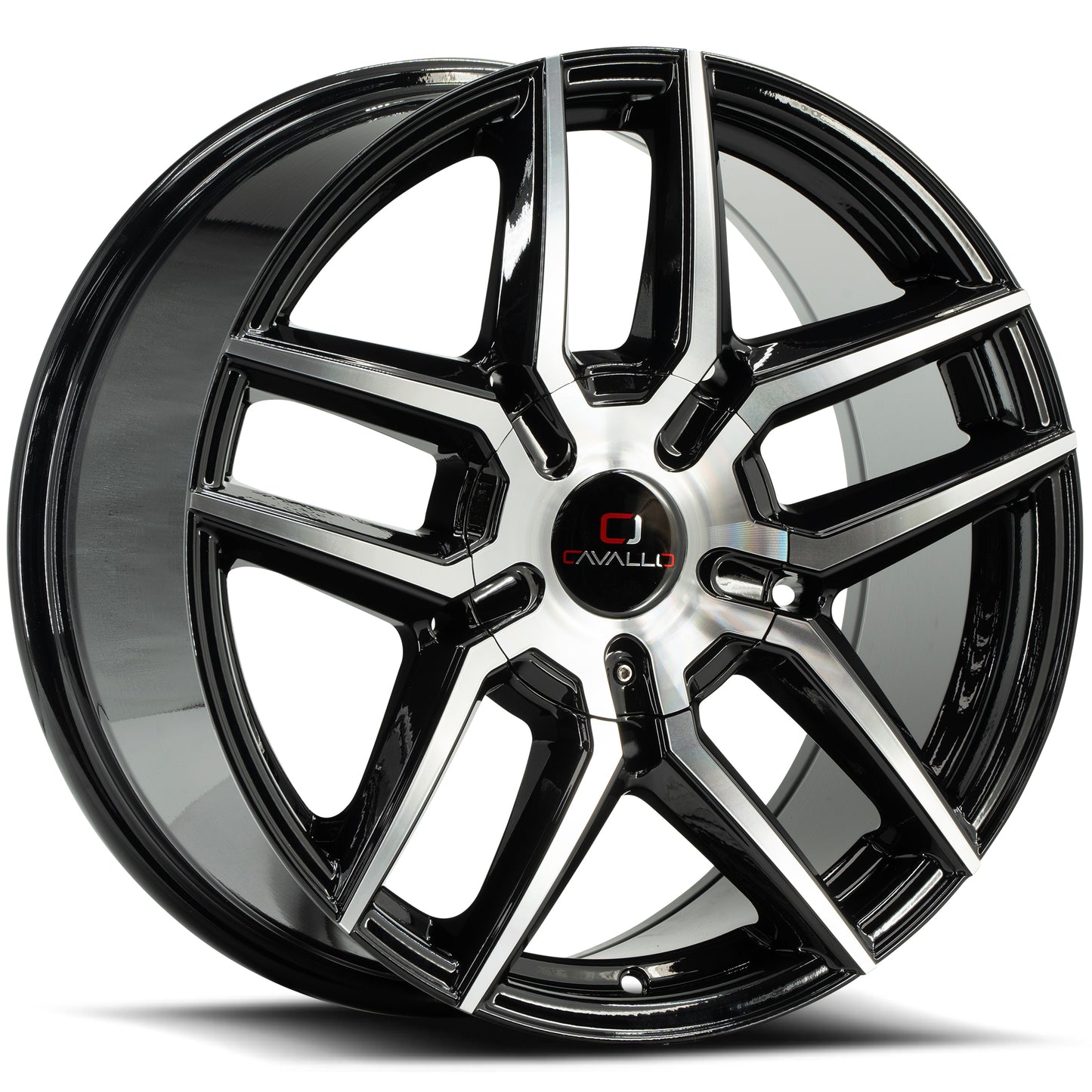18x8 Cavallo CLV-55 Gloss Black & Machined Wheel 5x105/5x4.5 (35mm)