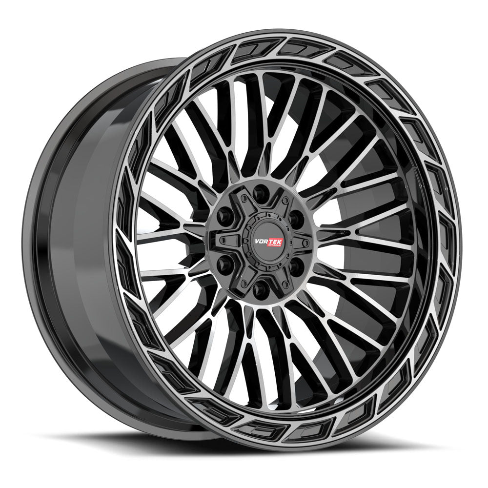 20x9 Vortek VRP-502 Black Diamond Cut With Dark Tint Wheel 5x5/5x5.5 (12mm)