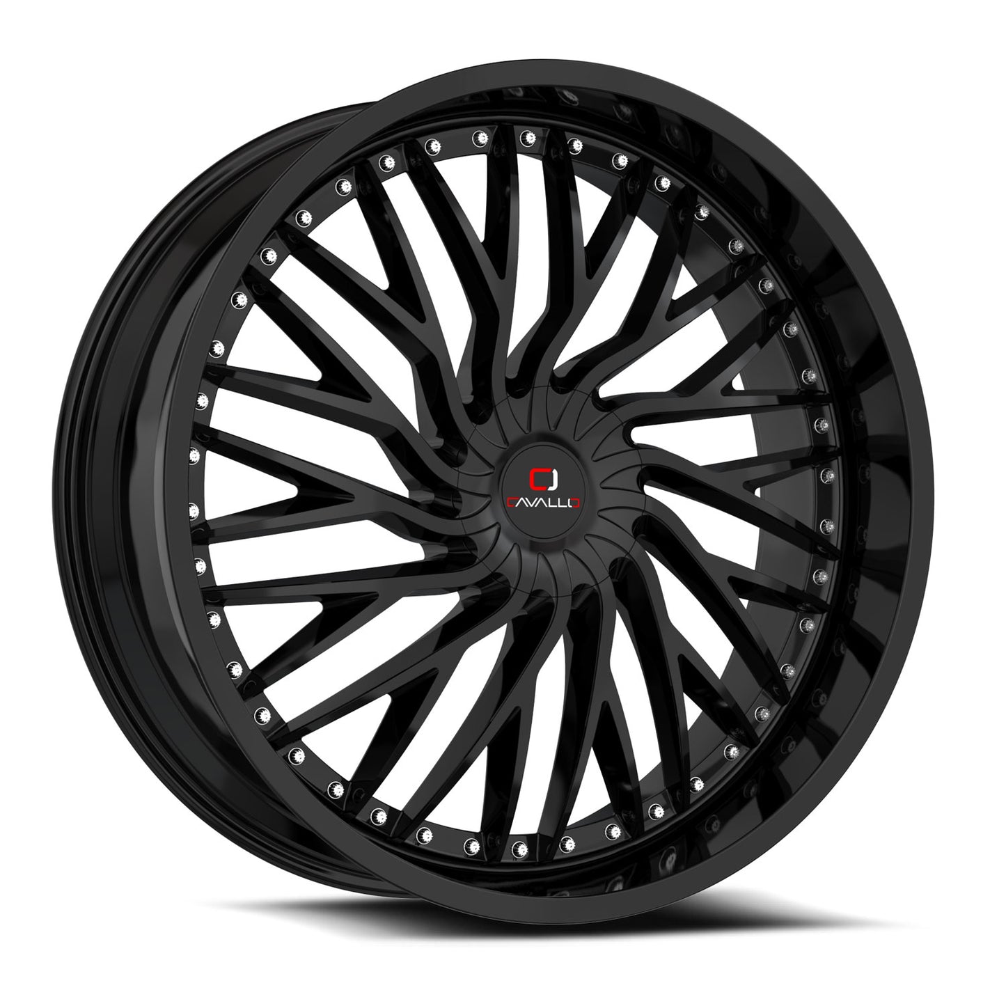 22x9.5 Cavallo CLV-43 Gloss Black Wheel 6x135/6x5.5 (25mm)