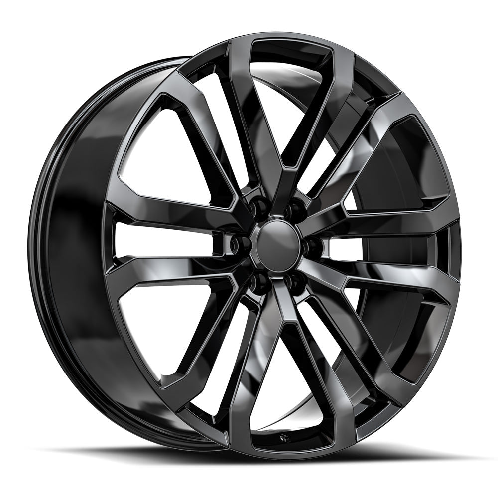 24x10 O.E. Revolution D-37 Gloss Black Wheel 6x5.5  (31mm)