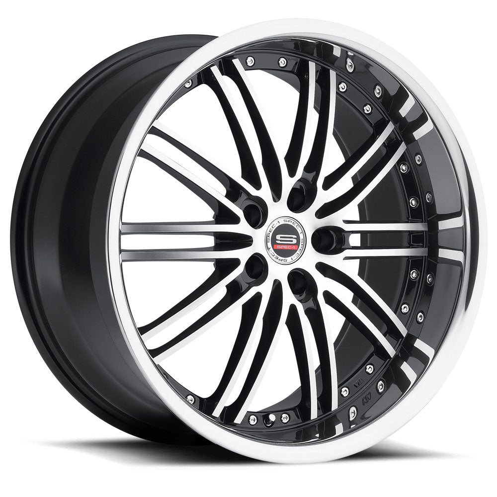 20x8.5 Spec-1 SP-7 Gloss Black & Machined Wheel Blank (15mm)
