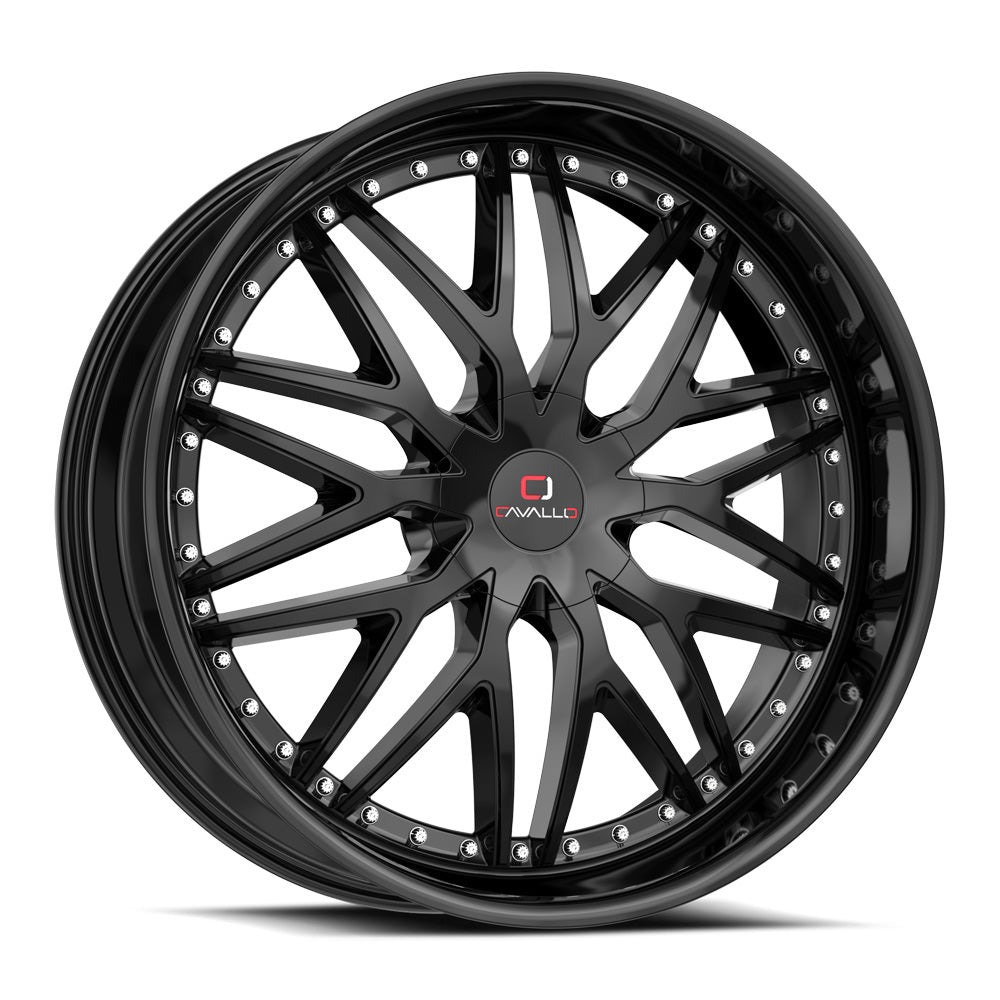 20x8.5 Cavallo CLV-46 Gloss Black Wheel 5x112/5x4.5 (35mm)