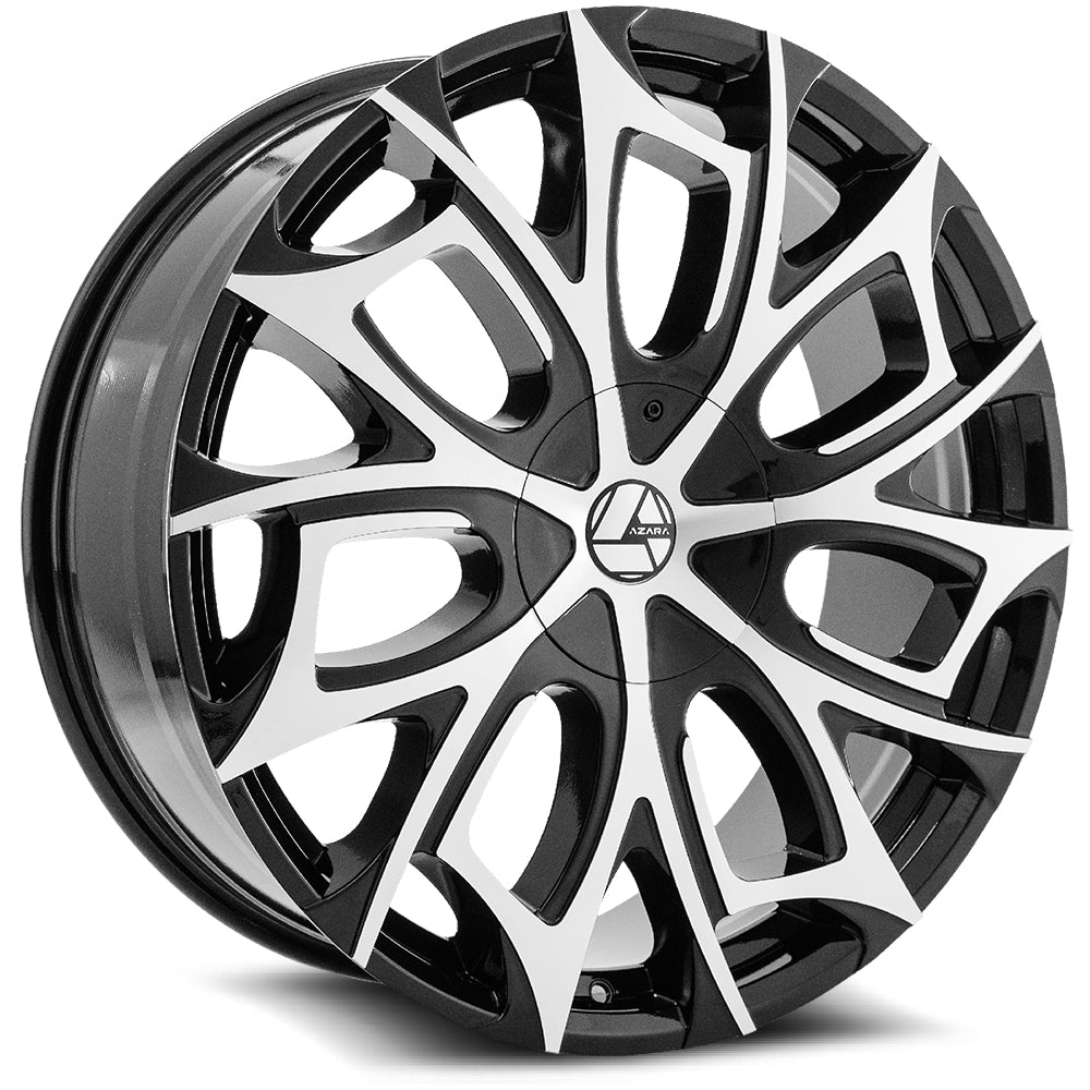22x9.5 Azara AZA-512 Gloss Black & Machined Wheel Blank (15mm)