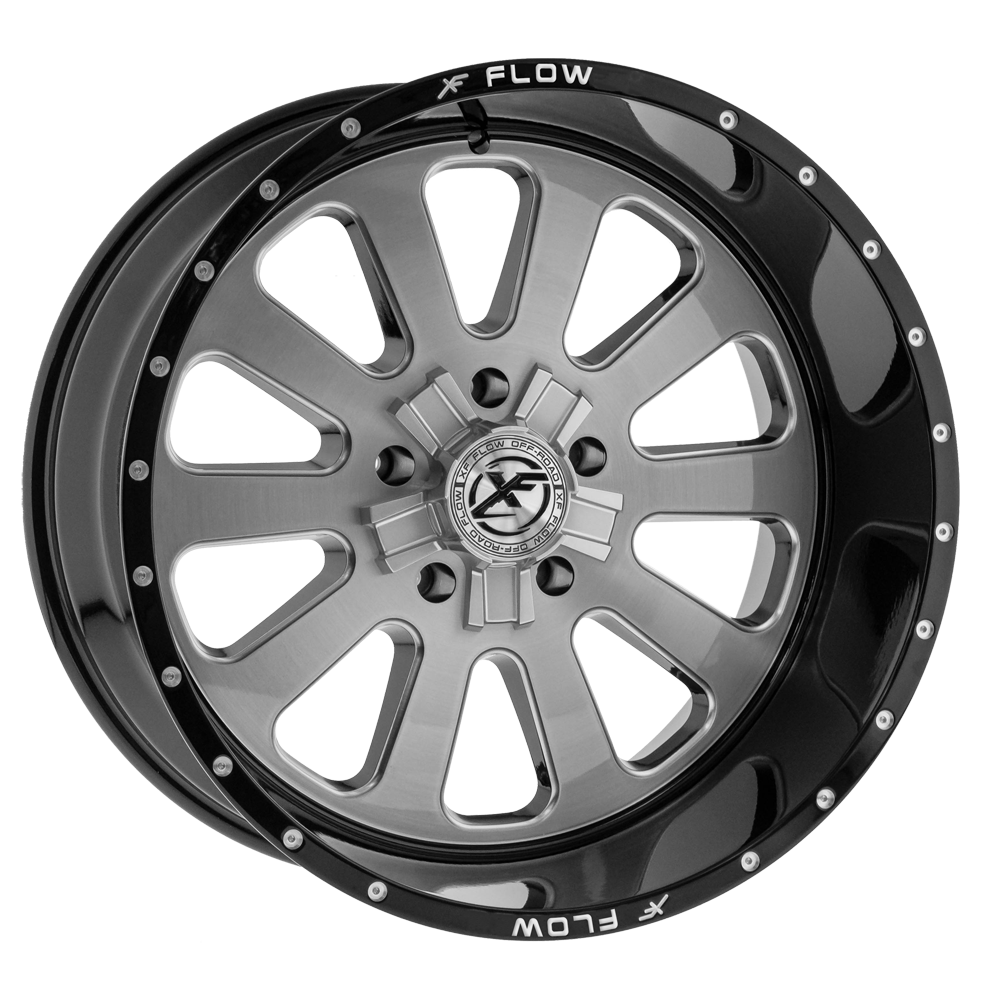 24x14 XFX Flow XFX-302 Gloss Black Brushed Wheel 6x135/6x5.5 (-76mm)