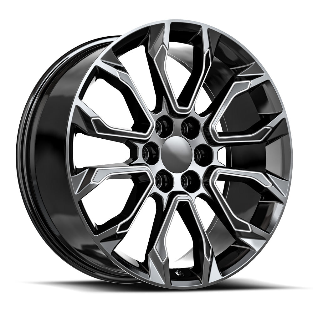 OE. Revolution G-38 22X9 6X139.7 +31 Cb 78.1 Gloss Black & Milled