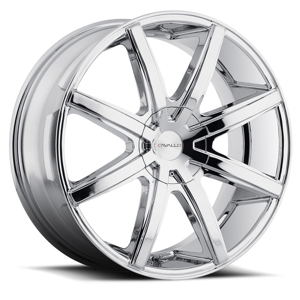 22x9.5 Cavallo CLV-8 Chrome Wheel 6x135/6x5.5 (25mm)