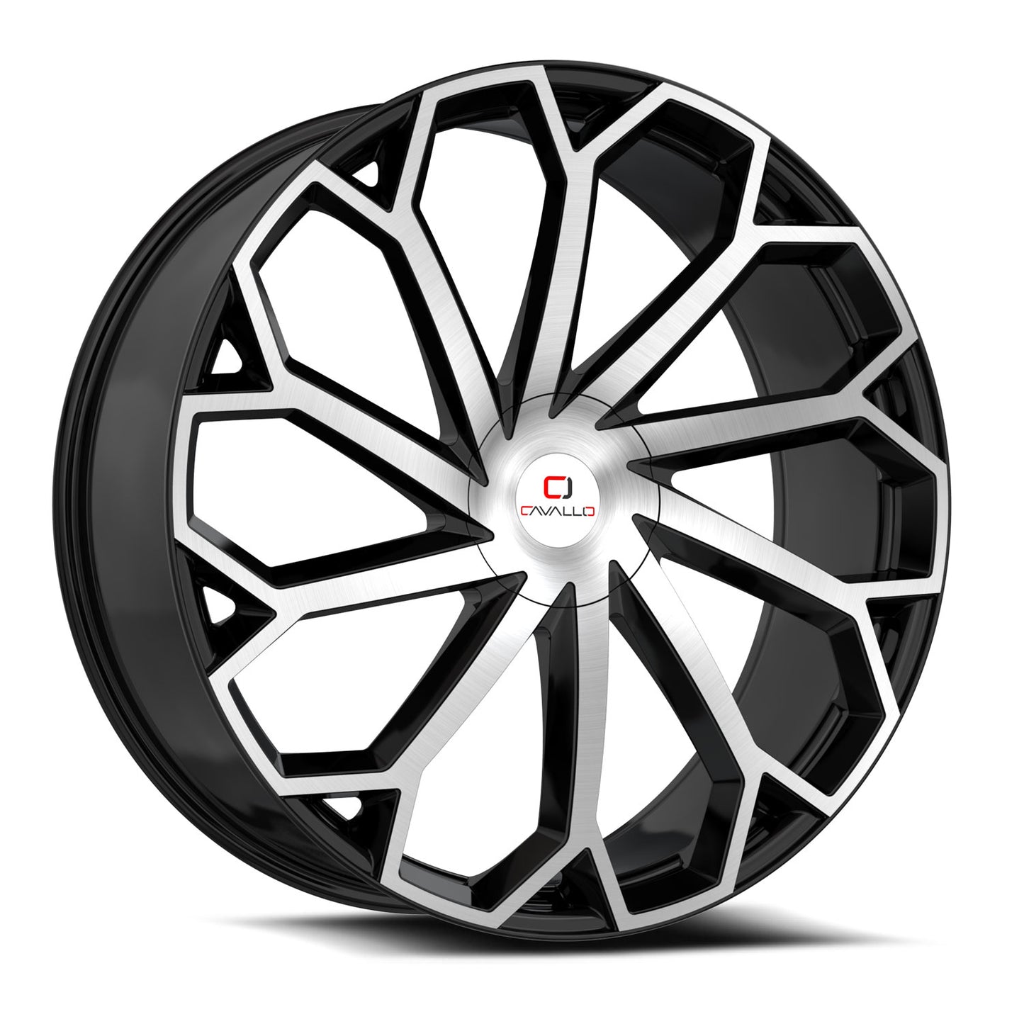 22x8.5 Cavallo CLV-51 Gloss Black & Machined Wheel 5x4.5/5x120 (38mm)