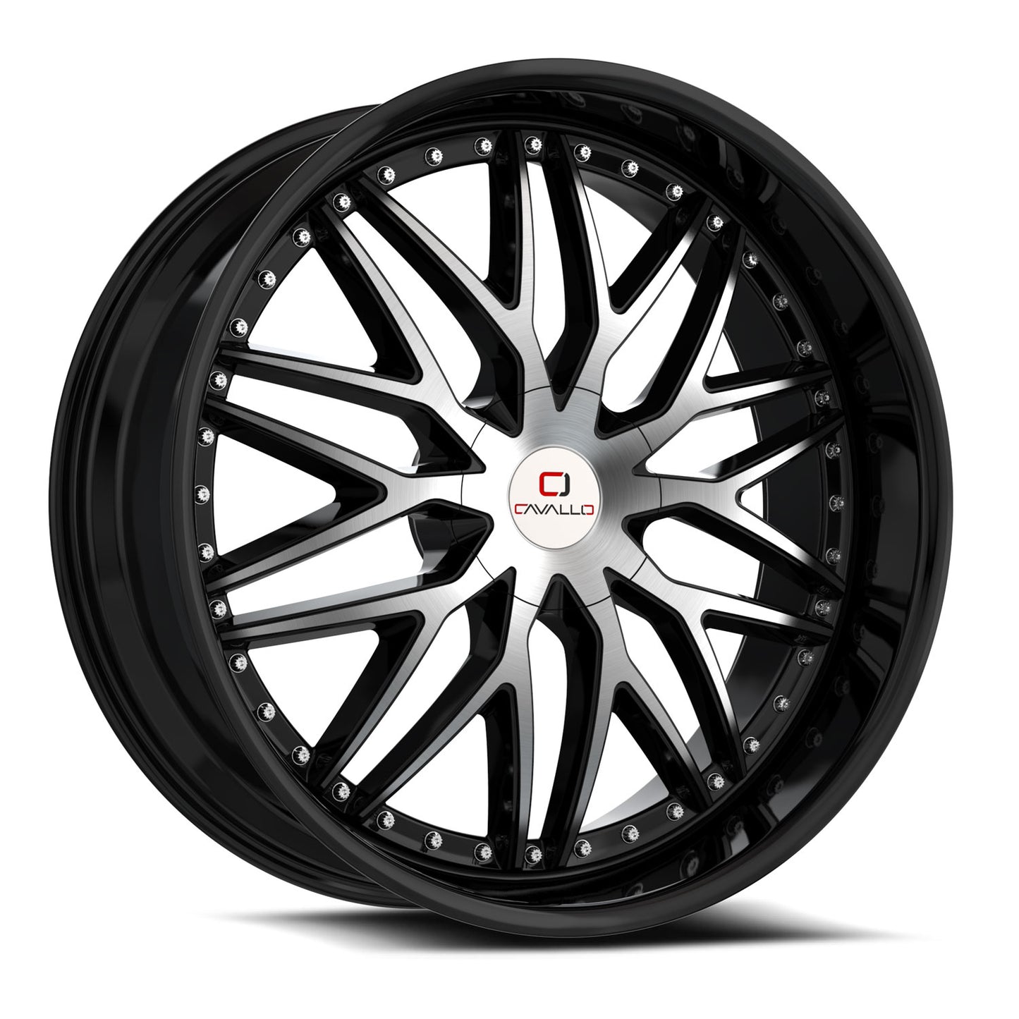18x8 Cavallo CLV-46 Gloss Black & Machined Wheel 5x105/5x4.5 (35mm)