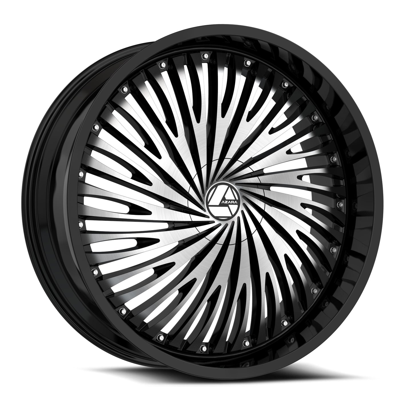 22x9.5 Azara AZA-526 Gloss Black & Machined Wheel 5x115/5x120 (15mm)
