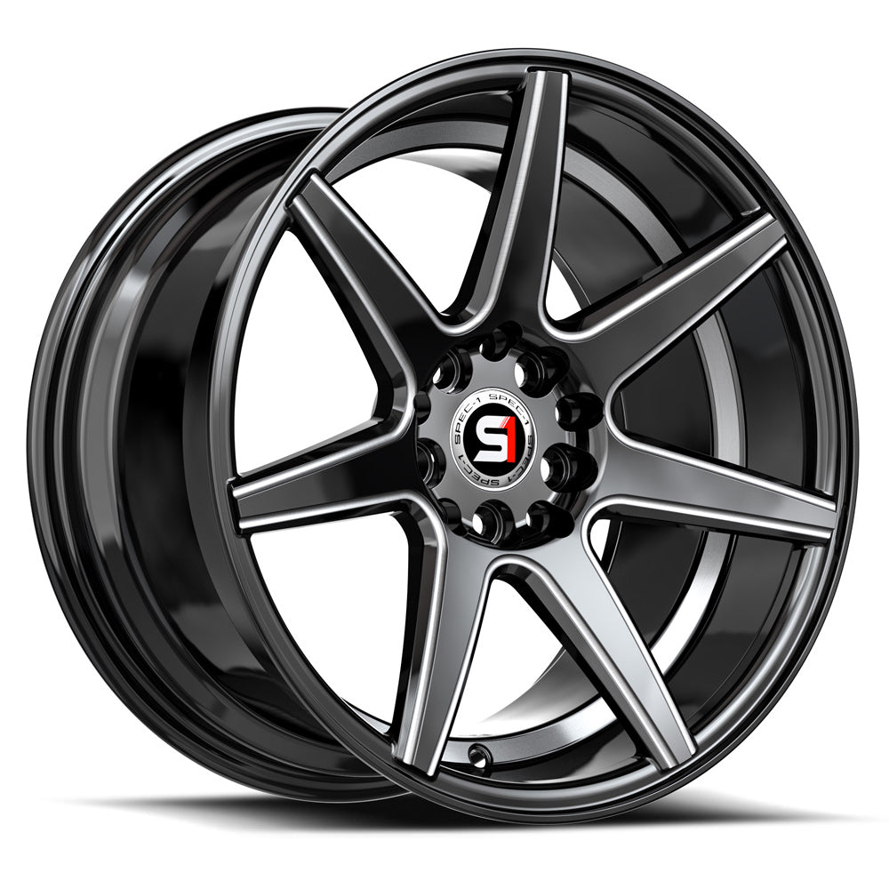 17x7.5 Spec-1 SP-73 Gloss Black Milled & Undercut Wheel 5x4.5/5x120 (42mm)