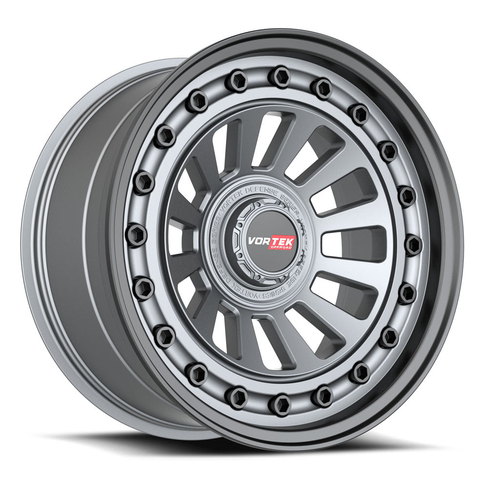 20x9.5 Vortek VRD-702 Matte Gunmetal W/ Black Bolts Lip Wheel 5x5/5x5.5 (-12mm)